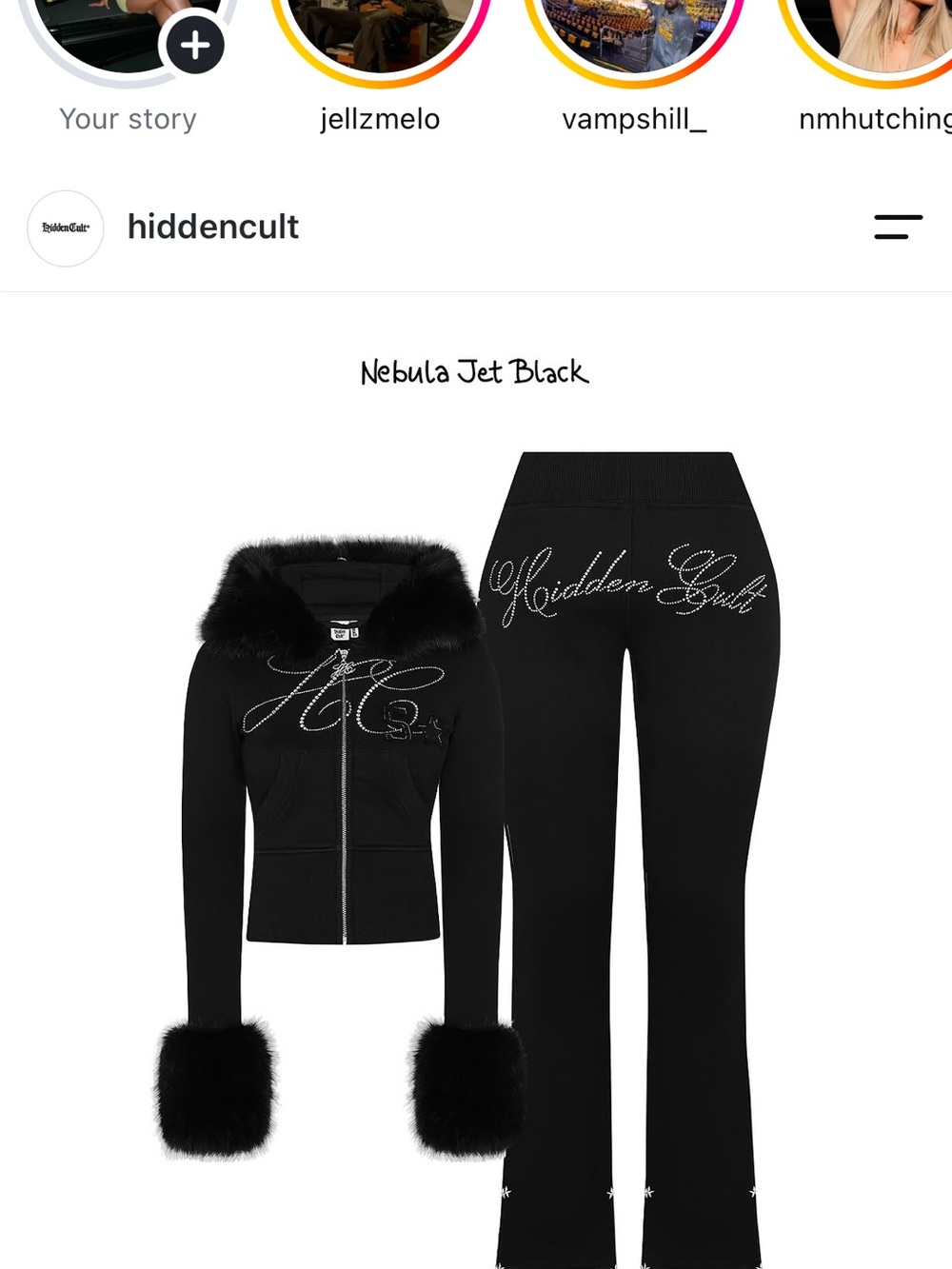 Hidden Cult Nebula Jet Black Logo Track Pants
